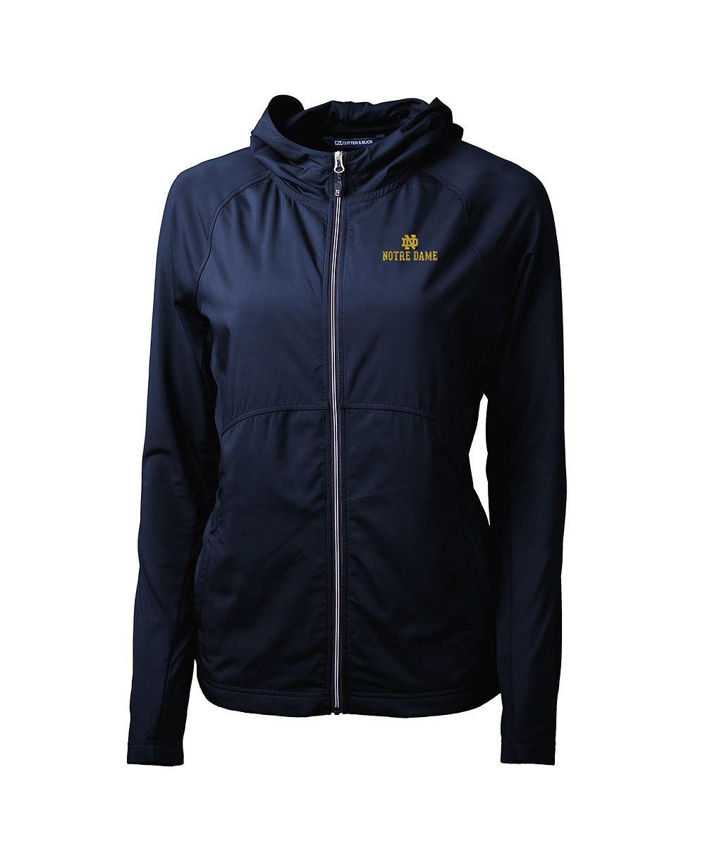 Cutter & Buck Women's Navy Notre Dame Fighting Irish Adapt Eco Knit Full-Zip Jacket