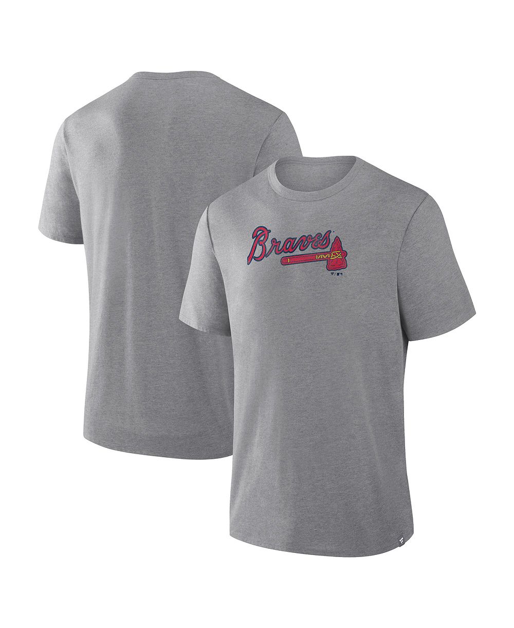 Fanatics Men's Heather Gray Atlanta Braves Play Tribute Tri-Blend T-Shirt