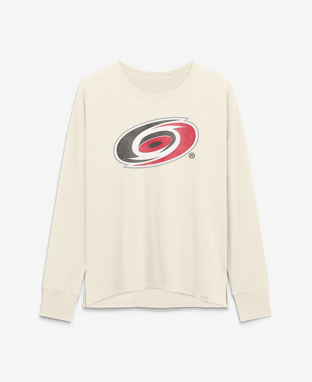 Женская футболка Fanatics Cream Carolina Hurricanes Distressed Logo Long Sleeve