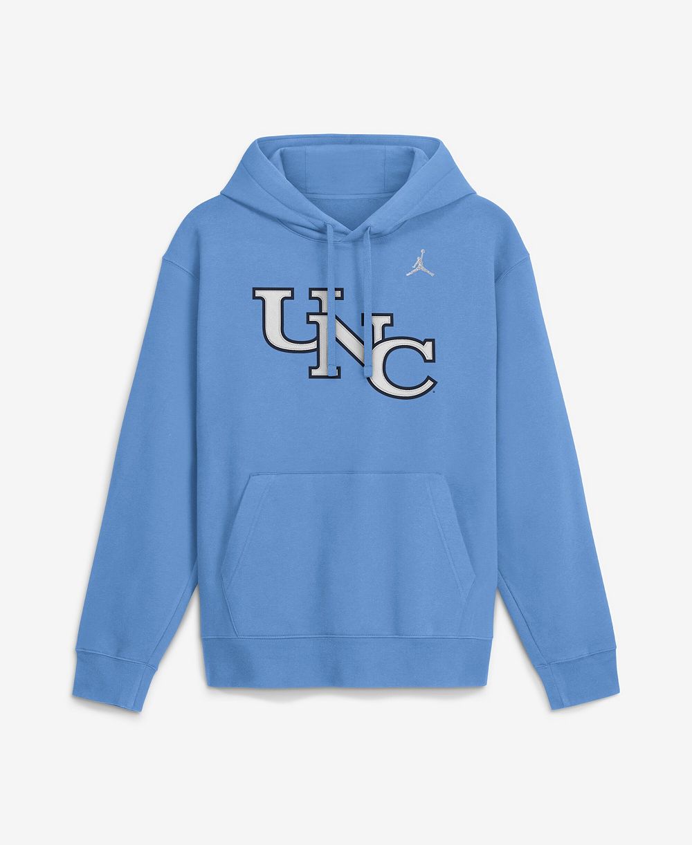 Мужское худи Jordan North Carolina Tar Heels 2026 Sideline Club Fleece в цвете Carolina Blue