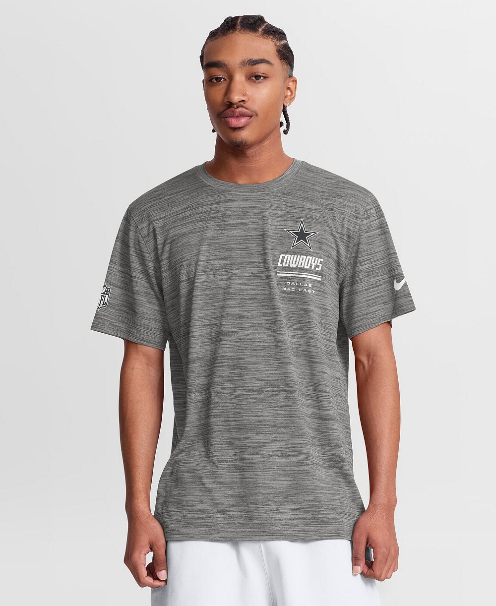 Мужская футболка Nike Gray Dallas Cowboys Sideline Double Covered Dri-FIT Velocity