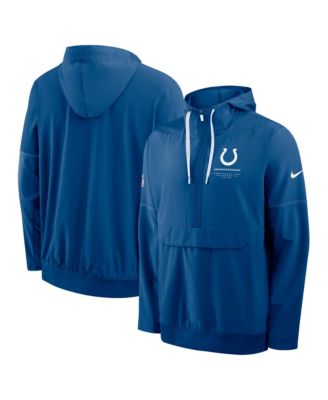 Nike Men's Royal Indianapolis Colts Sideline Anorak Half-Zip Hooded Jacket
