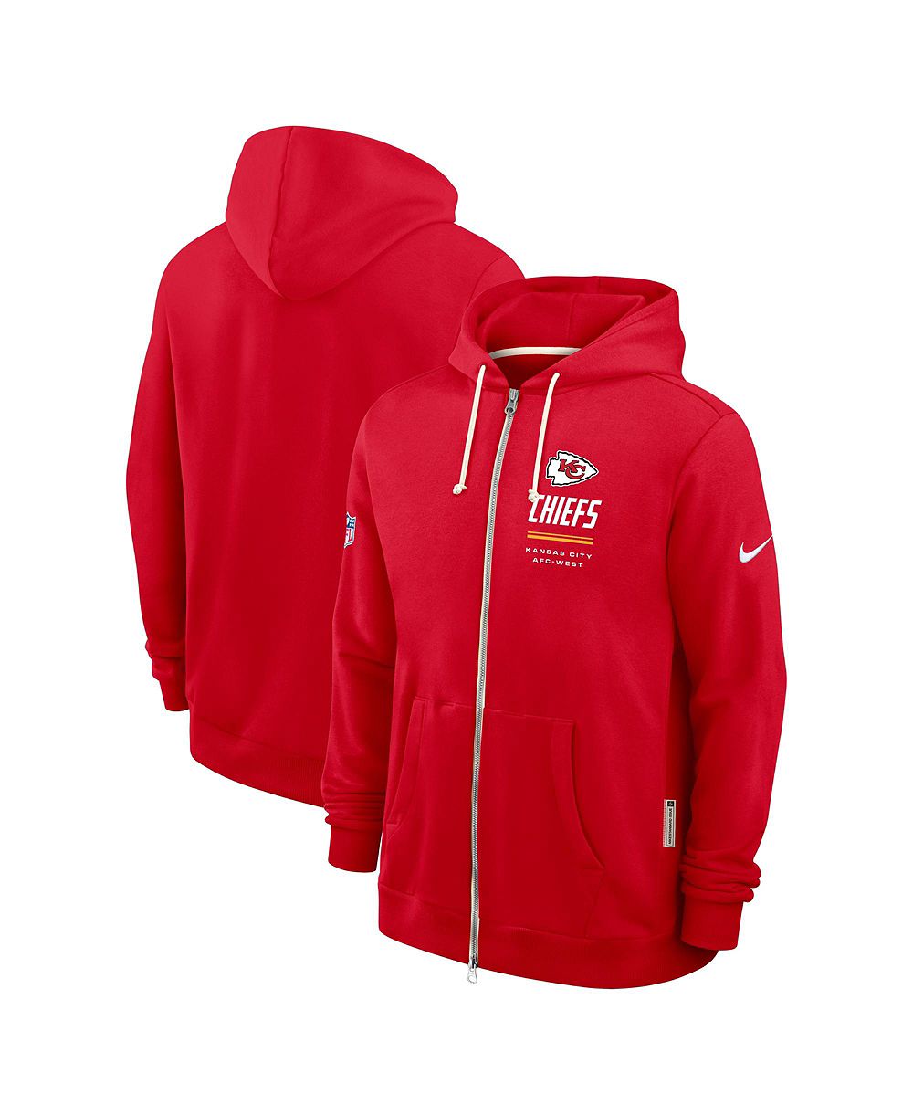Мужское худи Nike Kansas City Chiefs Sideline Standard Issue Dri-FIT Full-Zip Red