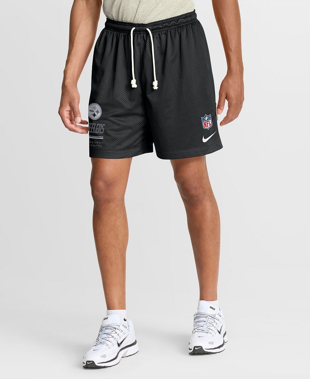 Nike Men's Black/Platinum Pittsburgh Steelers Sideline Standard Issue Dri-FIT Reversible Shorts