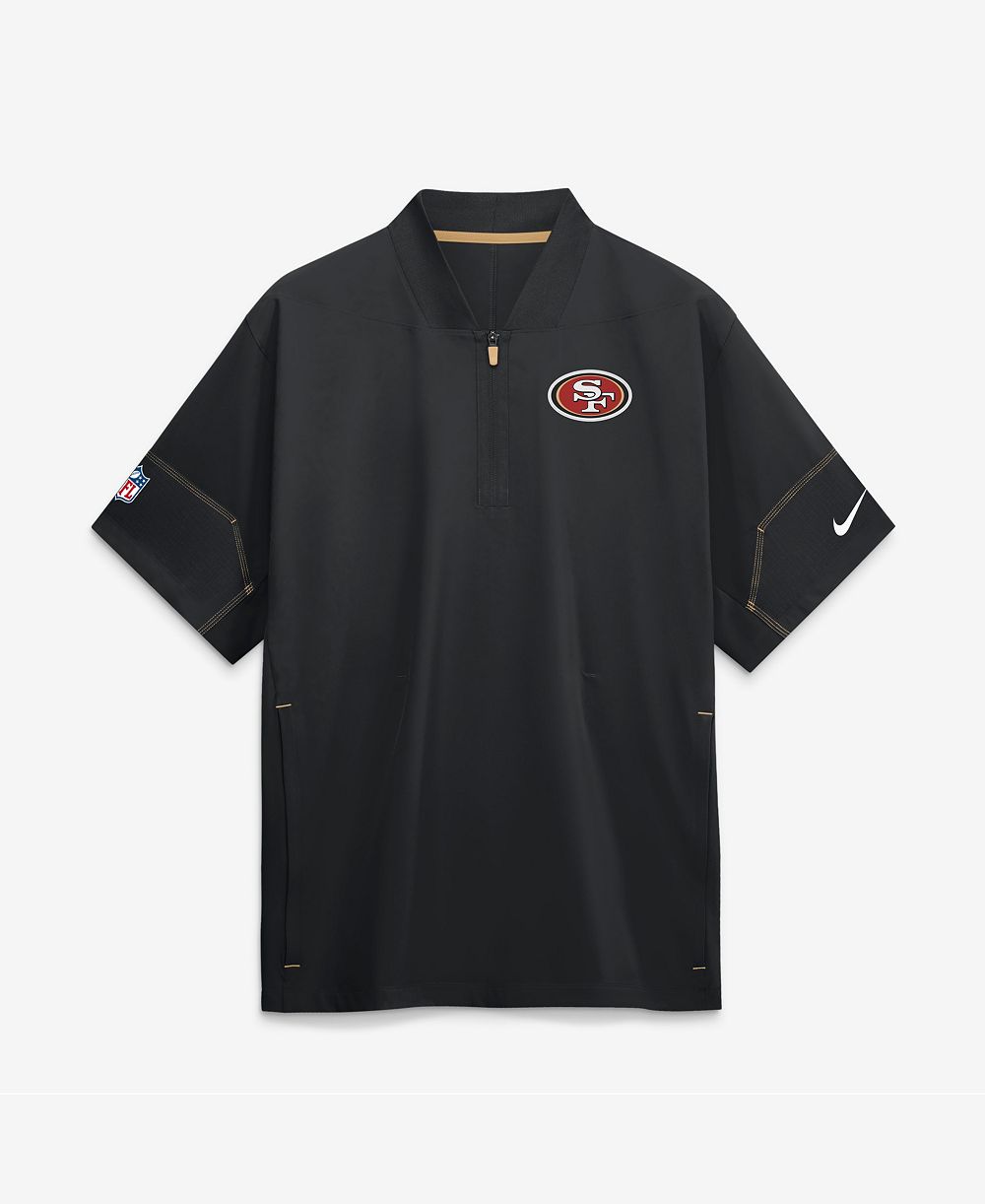 Мужская куртка Nike San Francisco 49ers Sideline Short Sleeve Quarter-Zip Coaches, черная