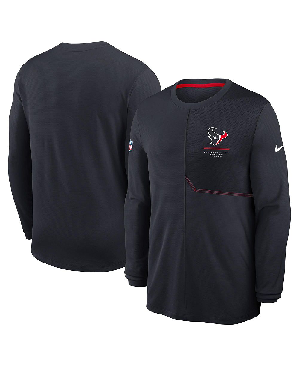 Мужская рубашка Nike Navy Houston Texans Sideline Coaches UV Dri-FIT с длинным рукавом