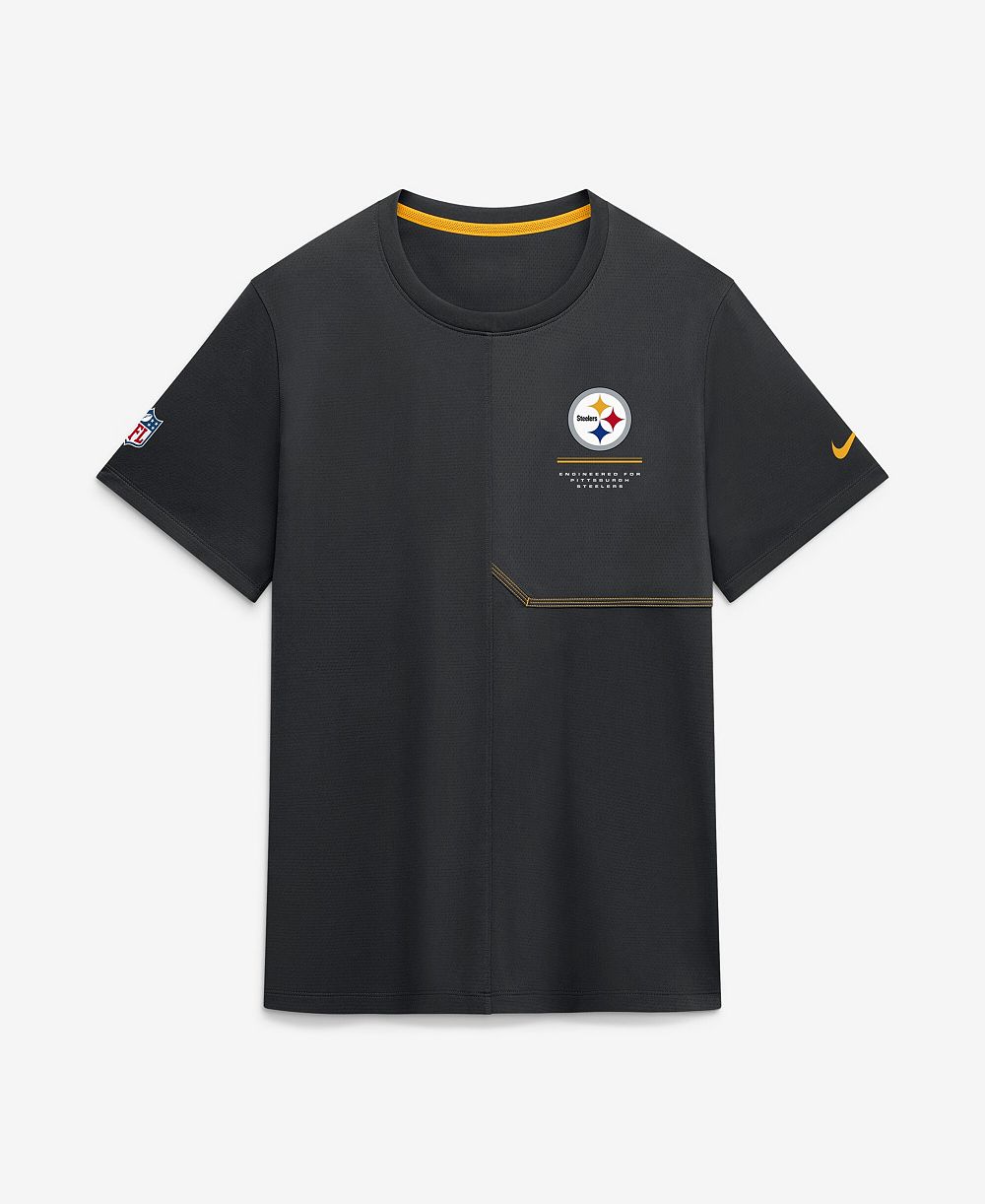 Мужская футболка Nike Black Pittsburgh Steelers Sideline UV Dri-FIT Coaches