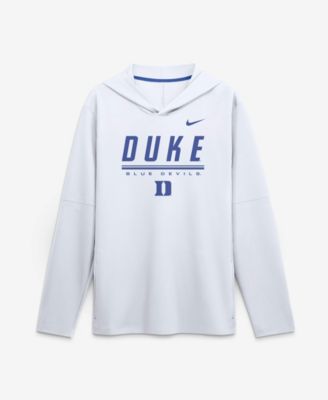 Nike Men's White Duke Blue Devils 2026 Sideline Lightweight Long Sleeve Hooded Dri-FIT T-Shirt