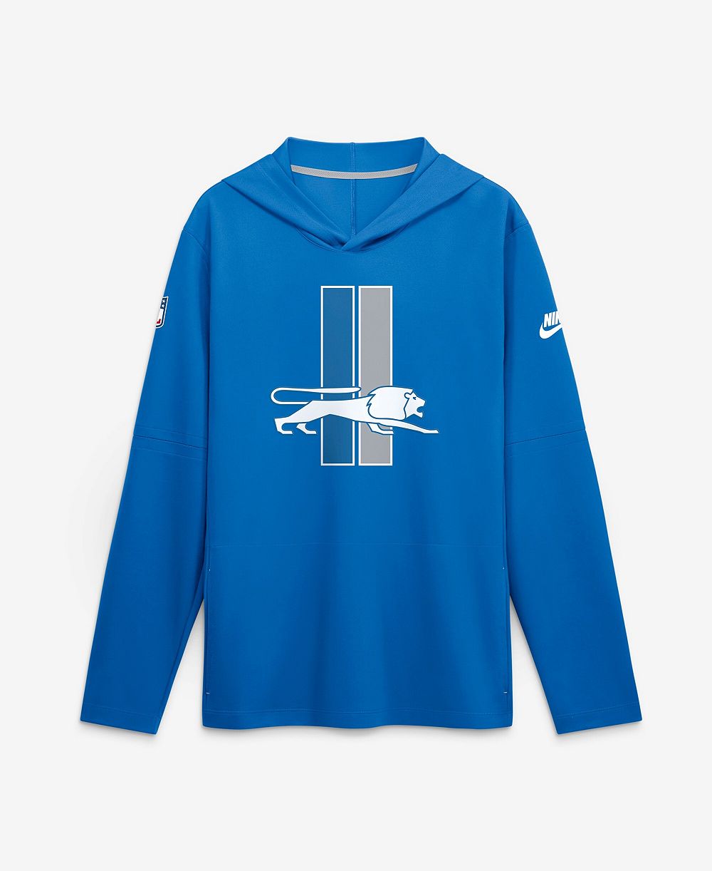Nike Мужская футболка-худи Detroit Lions Sideline Dri-FIT Blue