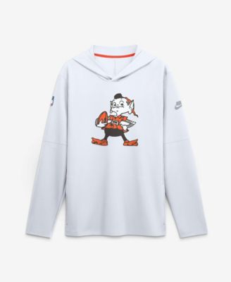 Мужская футболка Nike White Cleveland Browns Sideline Dri-FIT Long Sleeve Hooded