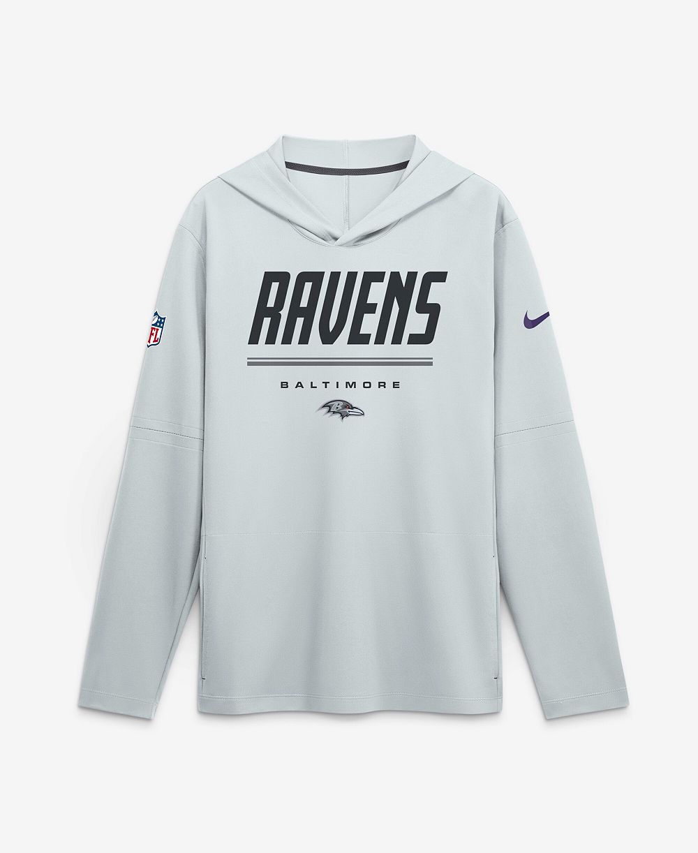 Nike Мужская футболка Nike Dri-FIT с капюшоном Baltimore Ravens Platinum