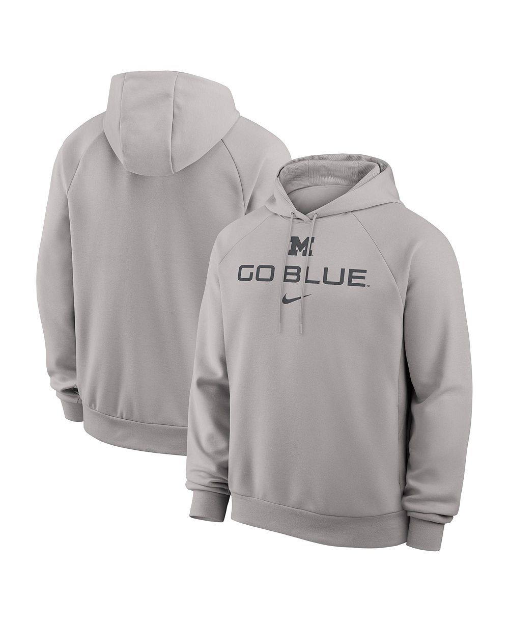 Nike Men's Gray Michigan Wolverines Premium Performance Raglan Dri-FIT Hoodie