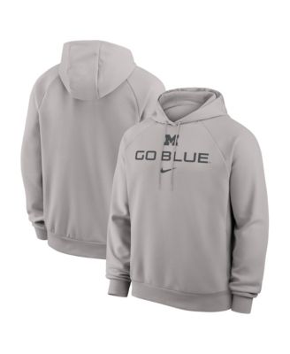Мужское премиальное худи Nike Michigan Wolverines Premium Performance Raglan Dri-FIT, серое