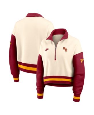 Женская толстовка Nike Florida State Seminoles Oversized Legacy Color Block Cropped Quarter-Zip Pullover