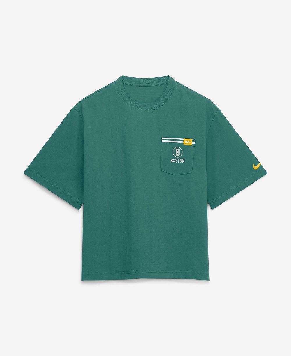 Nike Women's Green Boston Red Sox City Connect Pocket Boxy T-Shirt