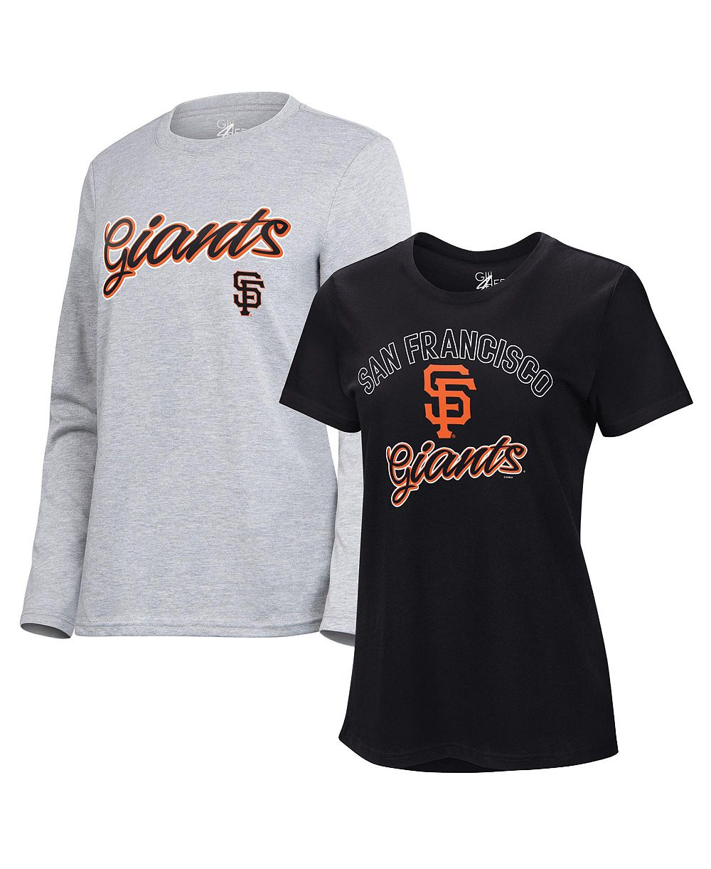 Комплект из двух футболок G-III 4Her by Carl Banks San Francisco Giants (черная/серая меланж)