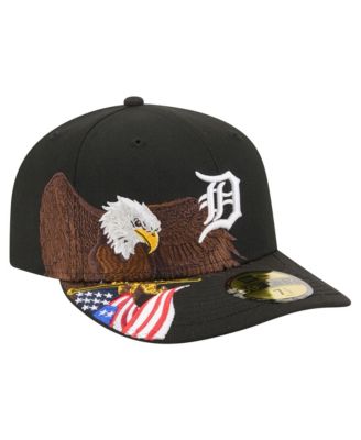 New Era Men's Black Detroit Tigers Americana Bald Eagle Pre-Curved 59FIFTY Fitted Hat