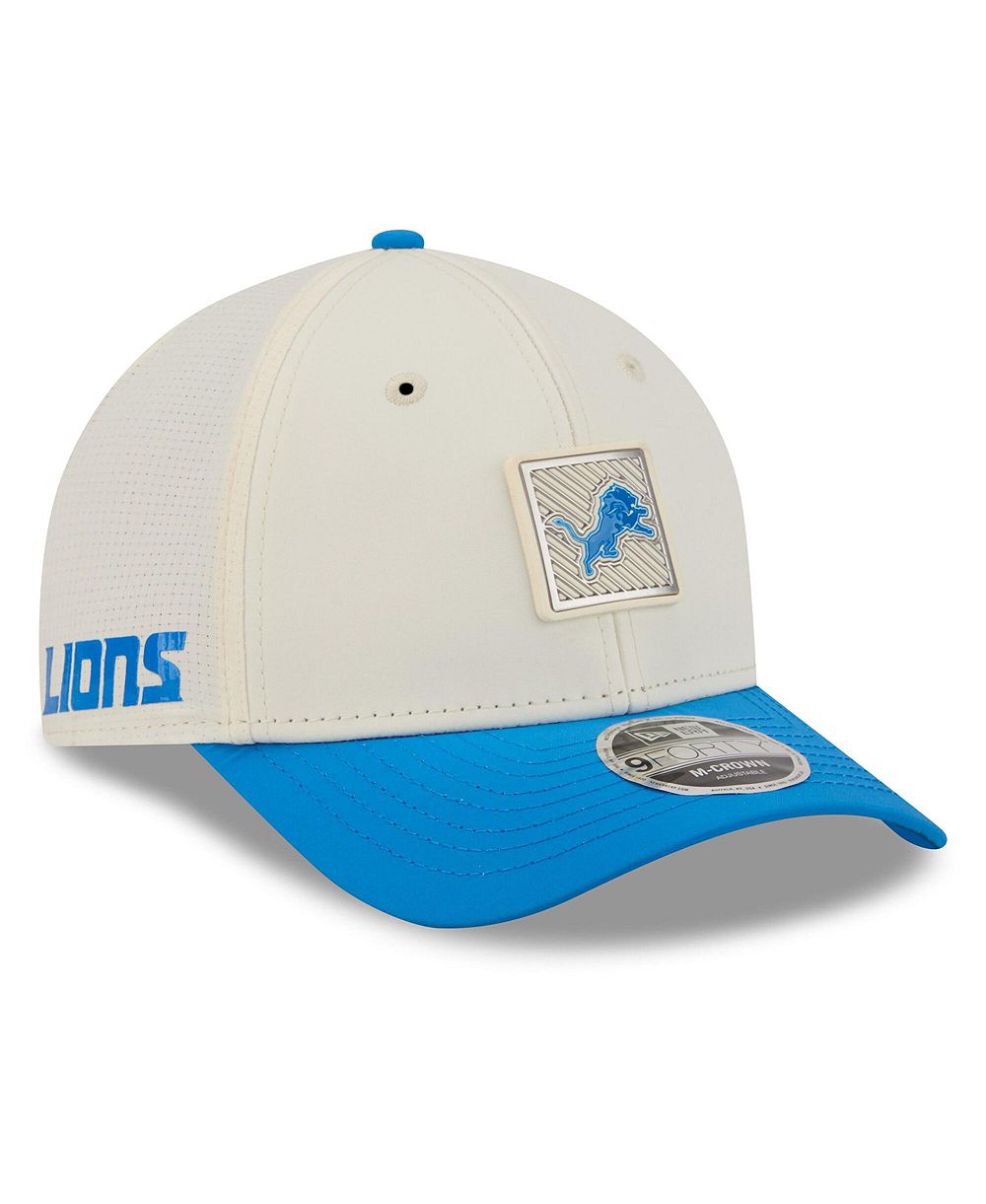 Мужская кепка New Era Cream/Blue Detroit Lions 2026 NFL Training Camp 9FORTY Adjustable