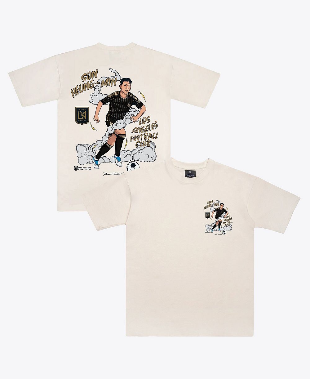 Peace Collective Men's and Women's Son Heung-Min Cream LAFC Player Graphic Premium T-Shirt