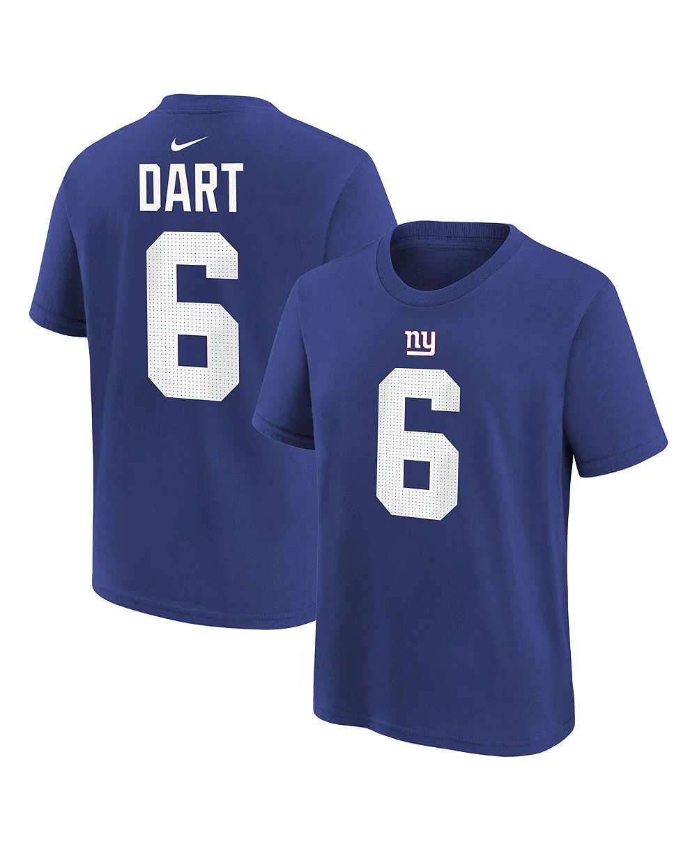 Детская футболка Nike Jaxson Dart Royal New York Giants Name & Number для мальчиков и девочек