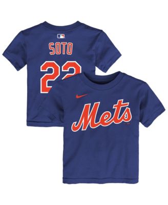 Детская футболка Nike New York Mets с именем и номером Juan Soto, синяя