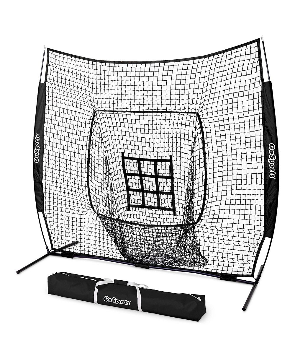 AOLIGEIJS 7 ft x 7 ft Baseball and Softball Nets Practice Hitting and Pitching Net with Bow Type Frame Includes Carry Bag