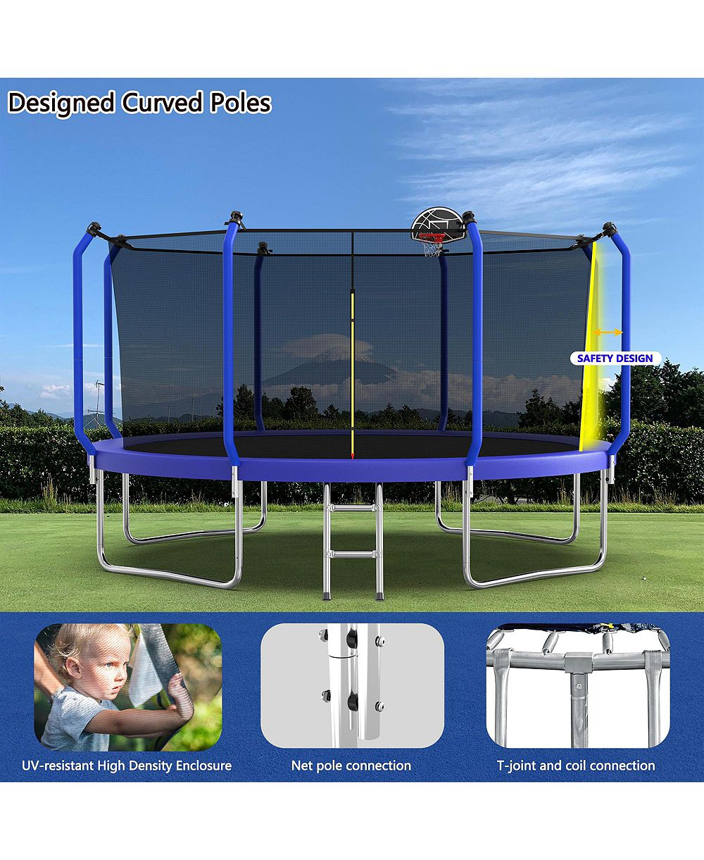 Трамплин ZENY с баскетбольным кольцом Outdoor с сеткой
