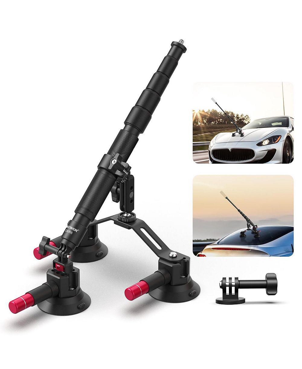 Neewer Triple Suction Cup Car Mount for Action Cameras, CA065