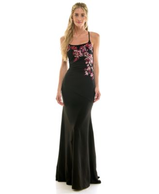 Katia Rae Juniors' Floral-Sequined Bodycon Prom Gown