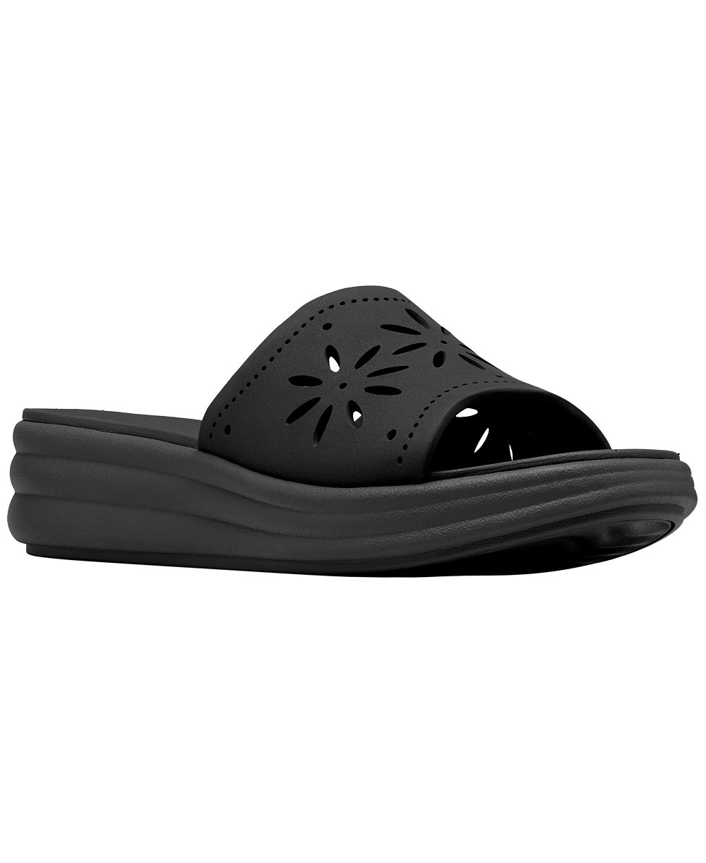Женские сандалии-мюли Clarks Women's Drift Floral Slip-On Wedge Sandals