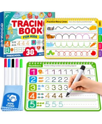 Quokka Dry-Erase Tracing Workbook, Ages 3-5