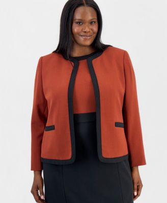 Kasper Куртка женская Plus Size Colorblock с открытым передом без воротника