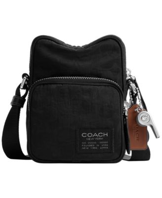 COACH Men's Locke Signature Nylon Jacquard Adjustable Strap Crossbody Bag