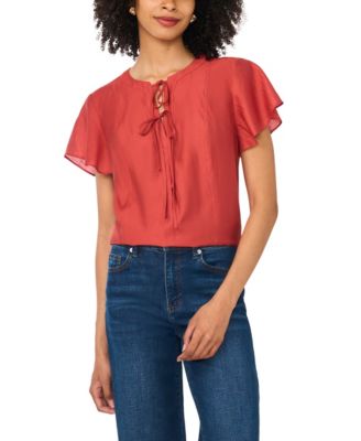 Женская блузка Vince Camuto Double Tie Raglan с коротким воланистым рукавом