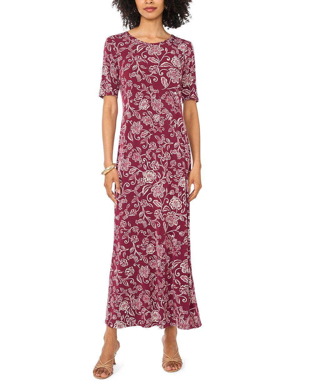 Женское платье Vince Camuto Women's Floral 3/4-Sleeve Maxi Dress