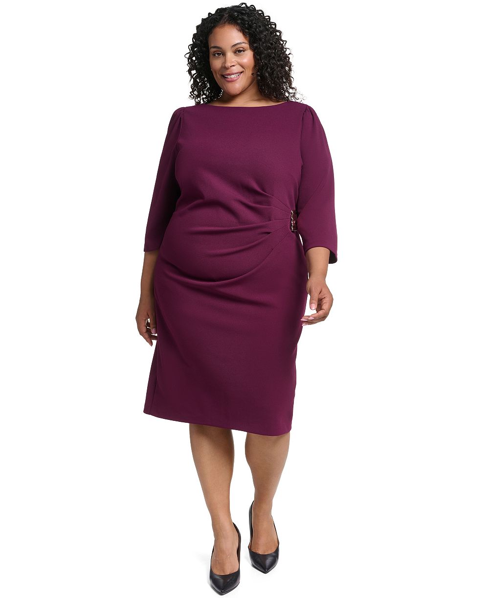 Jessica Howard Plus Size Boat Neck Sheath Dress