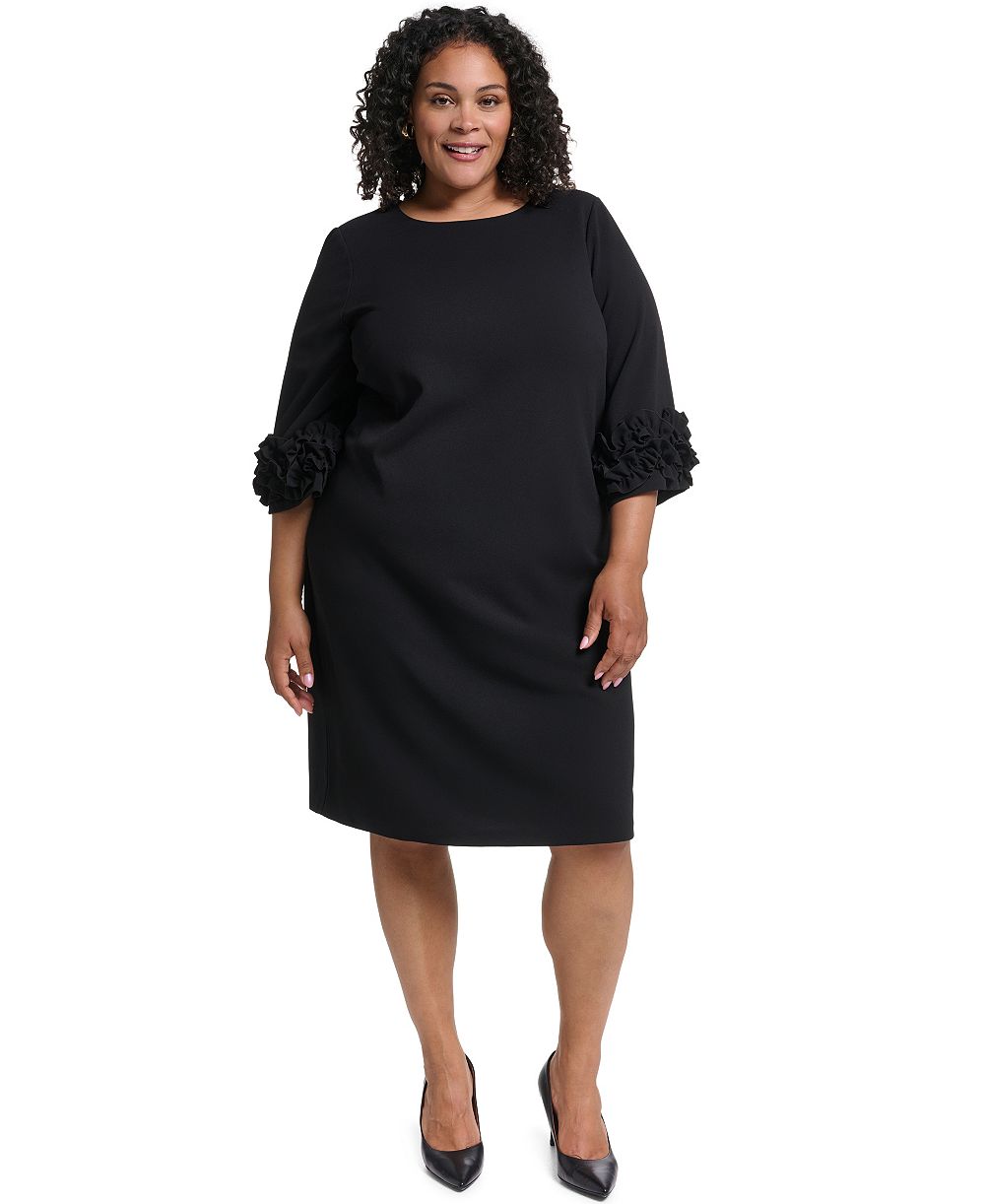 Jessica Howard Plus Crew Neck Shift Dress