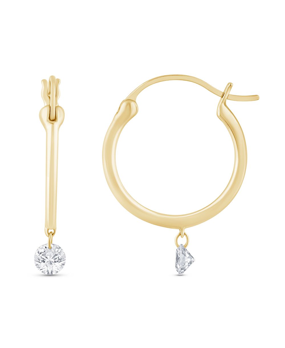 Lab-grown diamond hoop earrings в 14k yellow gold