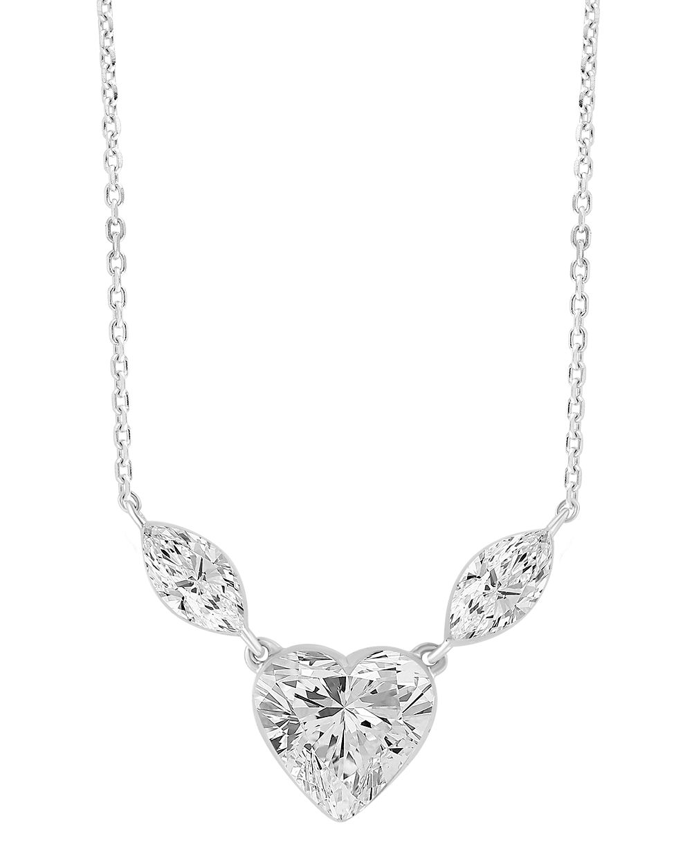 Ожерелье Macy's Lab-Grown 3-Stone Diamond 2 ct. t.w. в 14k White Gold