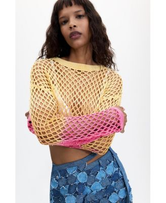 Desigual Женский вязаный свитер ажурной вязки