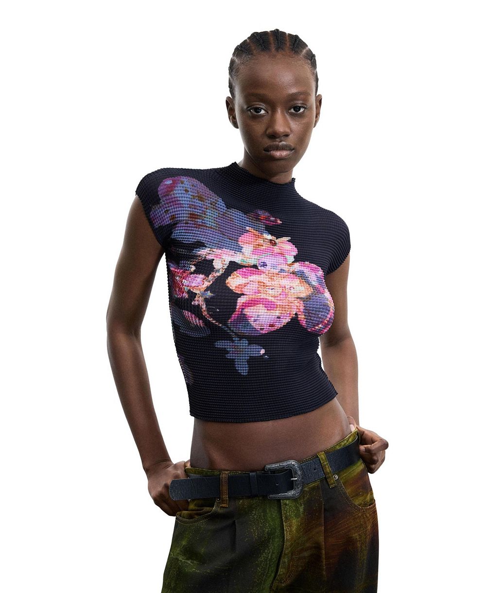 Блузка Desigual Women's с высоким воротником, принт