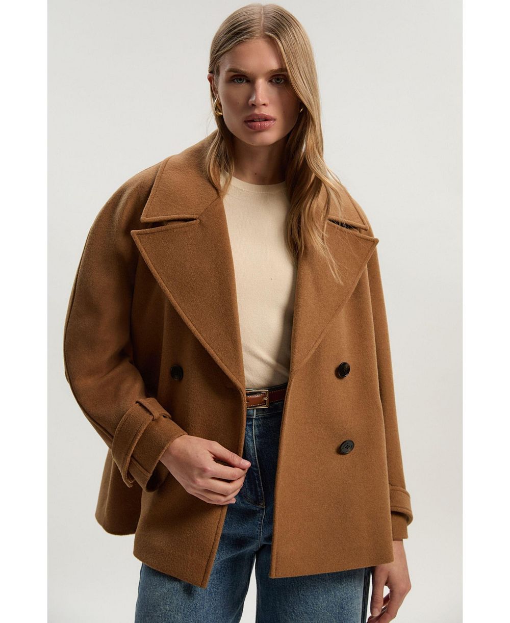 Женское короткое пальто Karen Millen Brushed Wool Double Breasted