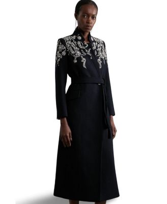 Женское шерстяное пальто Karen Millen Tailored Wool Double Breasted Midi Coat