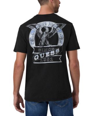 Мужская черная футболка GUESS с графическим принтом автомобильной эмблемы