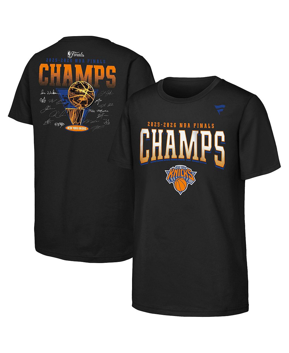 Детская футболка Fanatics New York Knicks 2026 NBA Finals Champions Trophy черная