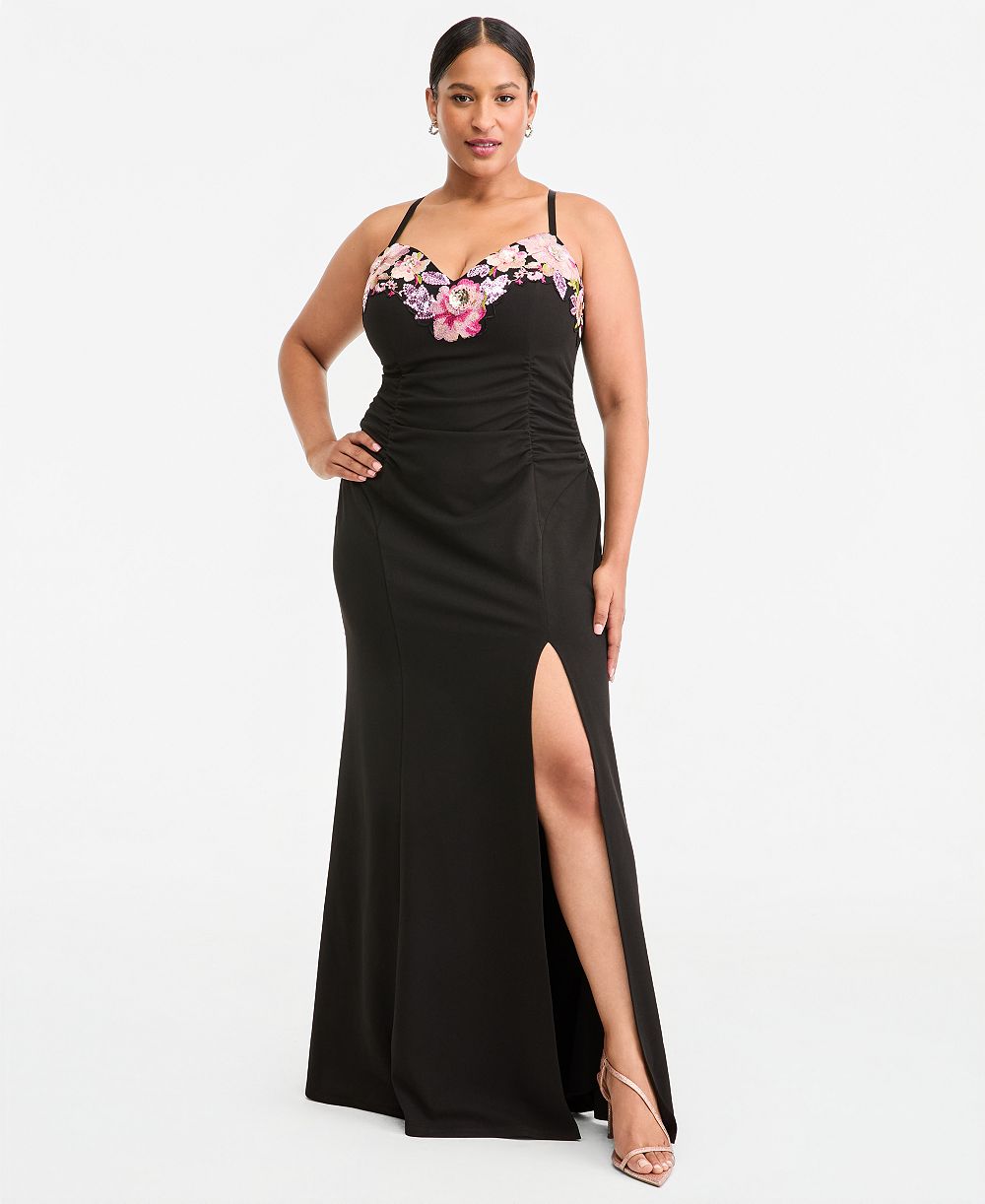 Emerald Sundae вечернее платье-макси облегающего кроя с вышивкой пайетками Plus Size
