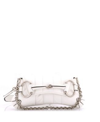 Маленькая вертикальная стеганая кожаная сумка на плечо Gucci Small Horsebit Chain Pre-Owned