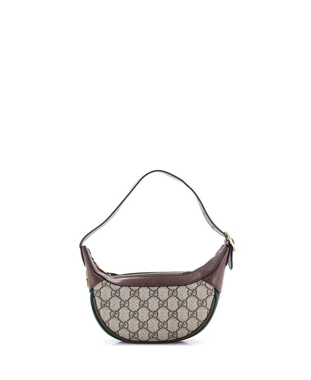Сумка Pre-Owned Gucci Mini Ophidia Half Moon GG Coated Canvas