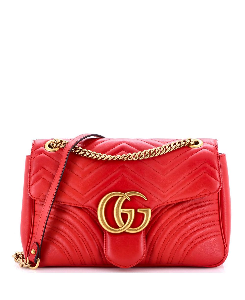 Сумка Pre-Owned Gucci Medium GG Marmont Flap из кожи Matelasse