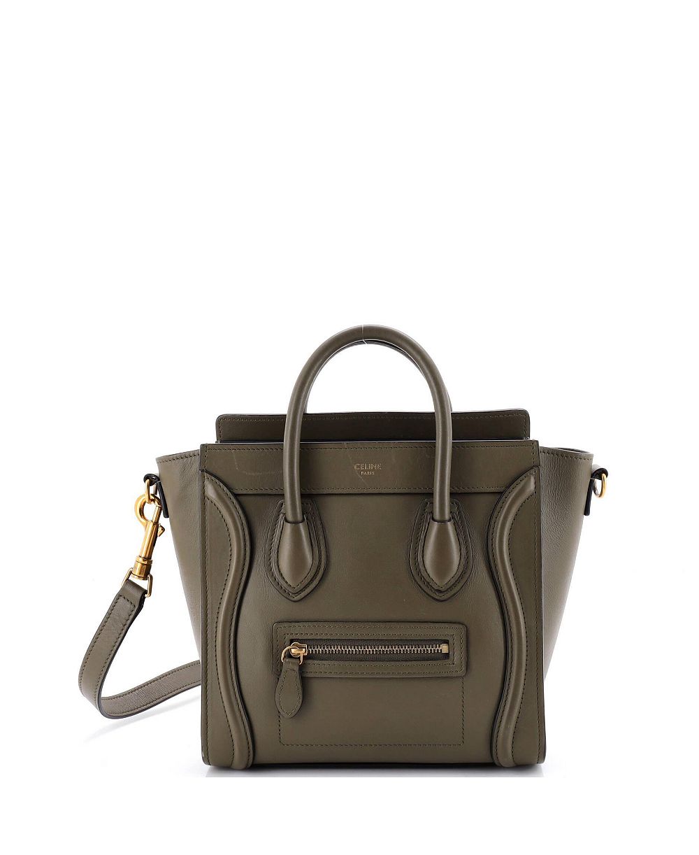 Pre-Owned Celine Nano Luggage Leather Crossbody Bag